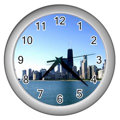 Chicago Skyline Wall Clock (silver)