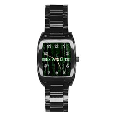 Lifes A Glitch Men s Stainless Steel Barrel Analog Watch by matthuisman