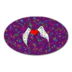 Your Heart Has Wings So Fly - Updated Magnet (oval) by KurisutsuresRandoms