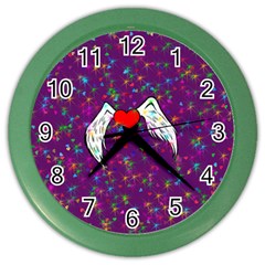 Your Heart Has Wings So Fly - Updated Wall Clock (color) by KurisutsuresRandoms