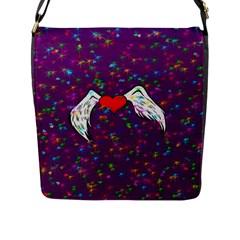 Your Heart Has Wings So Fly - Updated Flap Closure Messenger Bag (large)