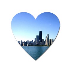 Chicago Skyline Magnet (heart) by canvasngiftshop