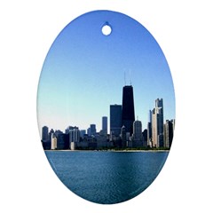 Chicago Skyline Oval Ornament