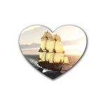 French Warship Drink Coasters 4 Pack (Heart)  Front