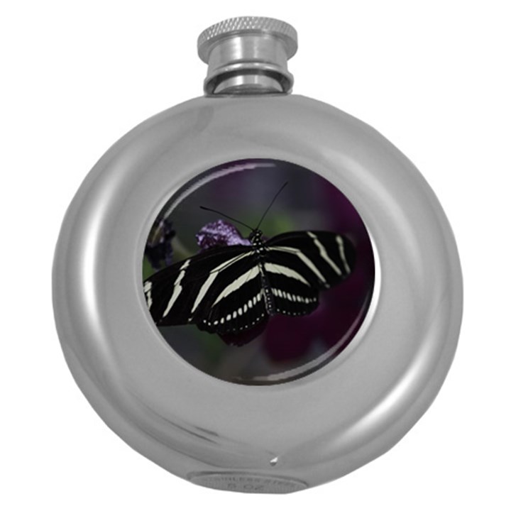 Butterfly 059 001 Hip Flask (Round)