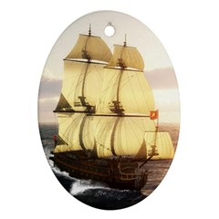 French Warship Oval Ornament (two Sides)