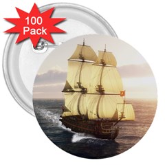 French Warship 3  Button (100 Pack) by gatterwe