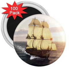 French Warship 3  Button Magnet (100 Pack) by gatterwe