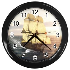 French Warship Wall Clock (black) by gatterwe