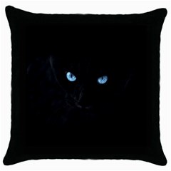 Black Cat Black Throw Pillow Case by cutepetshop