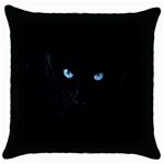 Black Cat Black Throw Pillow Case Front