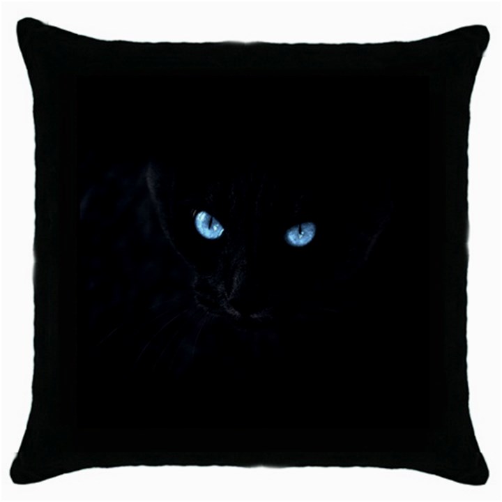 Black Cat Black Throw Pillow Case