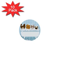 Dogs In Bath 1  Mini Button (10 Pack) by cutepetshop