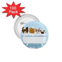 Dogs In Bath 1 75  Button (100 Pack) by cutepetshop