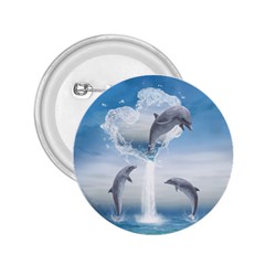 The Heart Of The Dolphins 2 25  Button by gatterwe