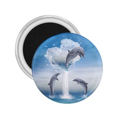 The Heart Of The Dolphins 2 25  Button Magnet