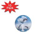 The Heart Of The Dolphins 1  Mini Button Magnet (10 pack) Front