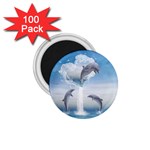 The Heart Of The Dolphins 1.75  Button Magnet (100 pack) Front