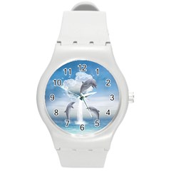 The Heart Of The Dolphins Plastic Sport Watch (medium) by gatterwe