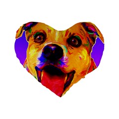 Happy Dog 16  Premium Heart Shape Cushion  by cutepetshop