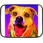 Happy Dog Mini Fleece Blanket (Two-sided) 35 x27  Blanket Back