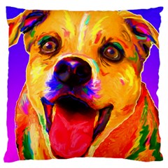 Happy Dog Large Cushion Case (two Sides) by cutepetshop