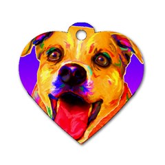 Happy Dog Dog Tag Heart (two Sided) by cutepetshop