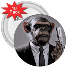 Monkey Business 3  Button (10 Pack) by cutepetshop