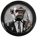 Monkey Business Wall Clock (Black) Front