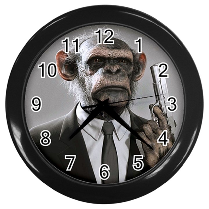 Monkey Business Wall Clock (Black)