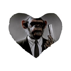 Monkey Business 16  Premium Heart Shape Cushion  by cutepetshop