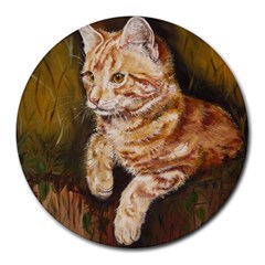 Cute Cat 8  Mouse Pad (round) by cutepetshop