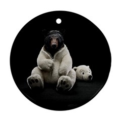 Bear In Mask Round Ornament by cutepetshop