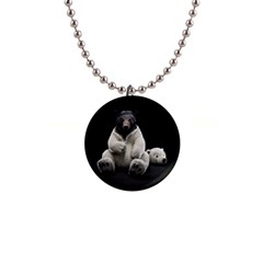 Bear In Mask Button Necklace by cutepetshop