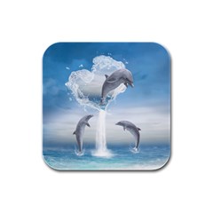 The Heart Of The Dolphins Drink Coasters 4 Pack (square) by gatterwe