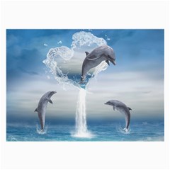 The Heart Of The Dolphins Glasses Cloth (large) by gatterwe