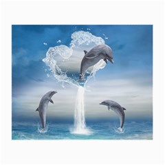 The Heart Of The Dolphins Glasses Cloth (small) by gatterwe