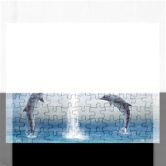 The Heart Of The Dolphins Jigsaw Puzzle (rectangle) by gatterwe