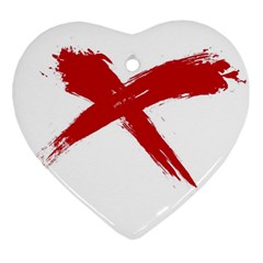 Red X Heart Ornament by magann