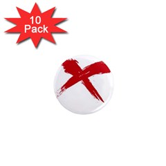 Red X 1  Mini Button Magnet (10 Pack) by magann