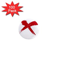 Red X 1  Mini Button Magnet (100 Pack)