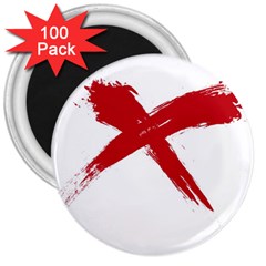 Red X 3  Button Magnet (100 Pack) by magann