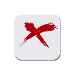 Red X Drink Coaster (square) by magann