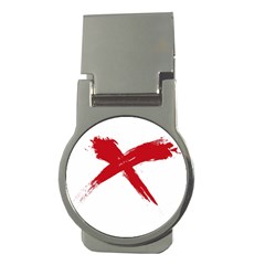 Red X Money Clip (round)