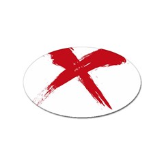 Red X Sticker (oval) by magann