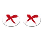 red x Cufflinks (Oval) Front(Pair)