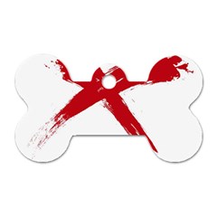 Red X Dog Tag Bone (two Sided) by magann