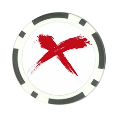 Red X Poker Chip