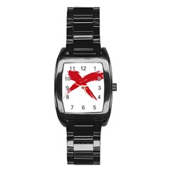 Red X Men s Stainless Steel Barrel Analog Watch by magann