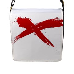 Red X Flap Closure Messenger Bag (large) by magann